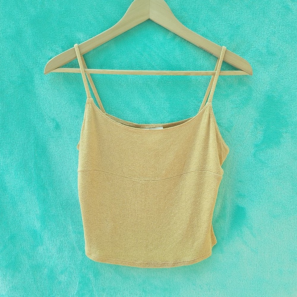 To the Max! Gold cropped tank top camisole size small